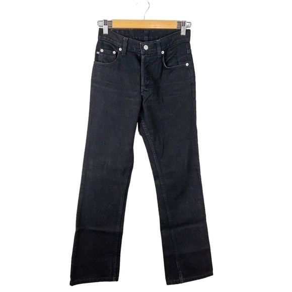 𝅺Polo Ralph Lauren Womens Black Button Fly Straight Leg Jeans Size 26 Casual - Picture 1 of 9